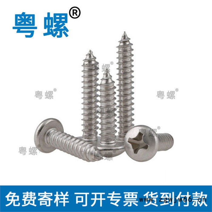 盘头自攻螺丝 广州304不锈钢螺丝厂家 十字槽盘头自攻螺丝钉 粤螺吊钩螺丝图3