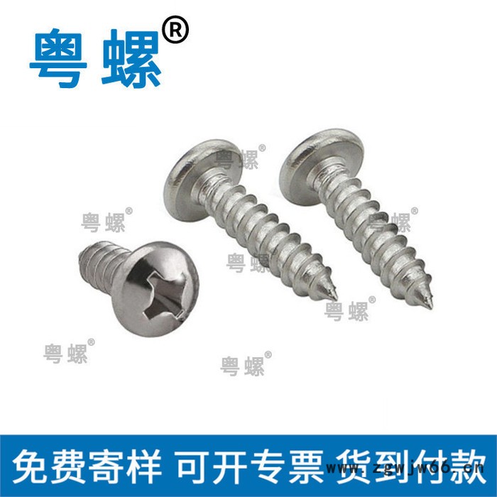 盘头自攻螺丝 广州304不锈钢螺丝厂家 十字槽盘头自攻螺丝钉 粤螺吊钩螺丝图2