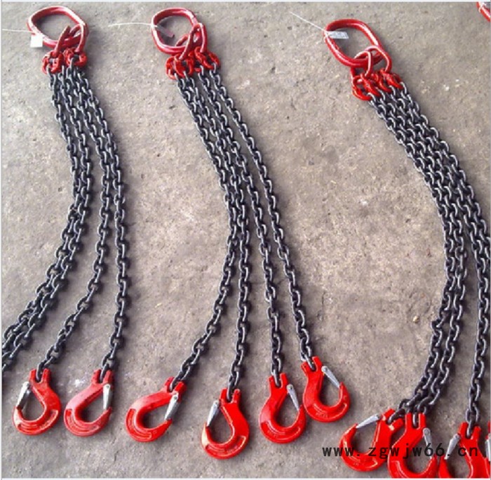 起重链条吊索具 G80锰钢链条组合吊索6.4吨4腿2米 2T吊钩 可定制图3