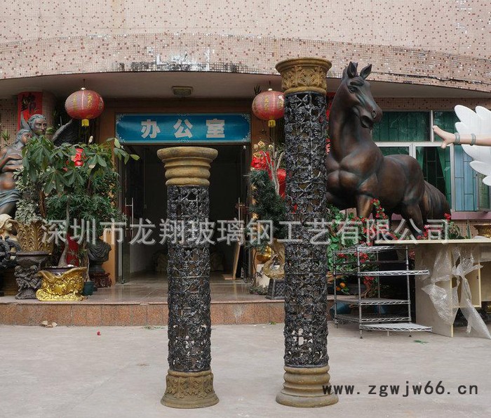 玻璃钢柱子 圆形柱头罗马柱定制 天然树脂罗马柱雕刻图2
