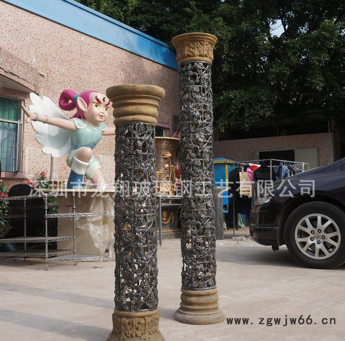 玻璃钢柱子 圆形柱头罗马柱定制 天然树脂罗马柱雕刻图3