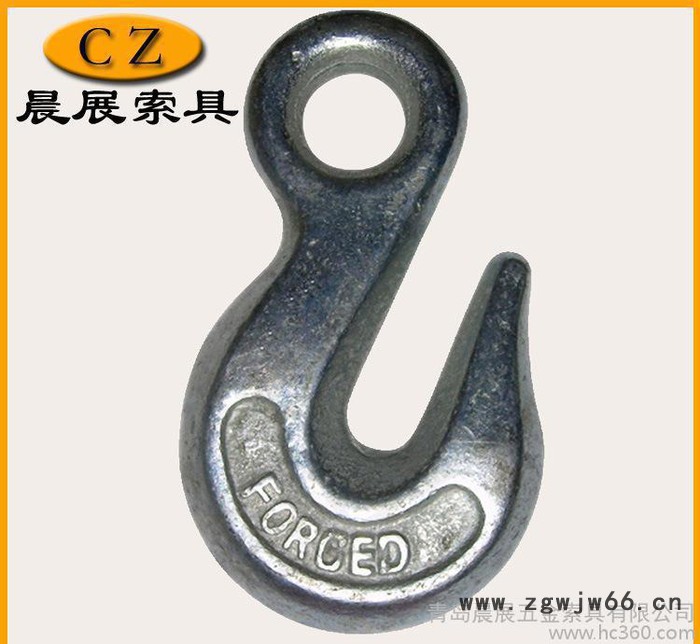 青岛即墨**美式323电镀锌眼型模锻吊钩抓钩 专业化生产图3