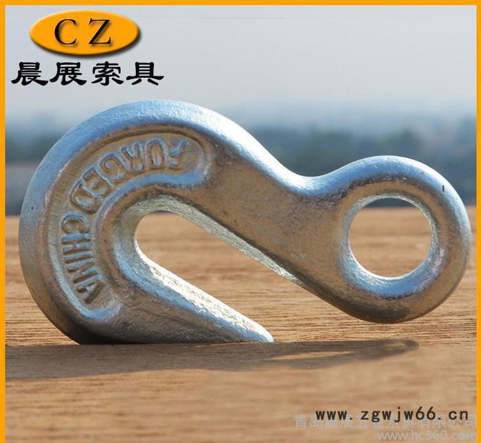 青岛即墨**美式323电镀锌眼型模锻吊钩抓钩 专业化生产图2