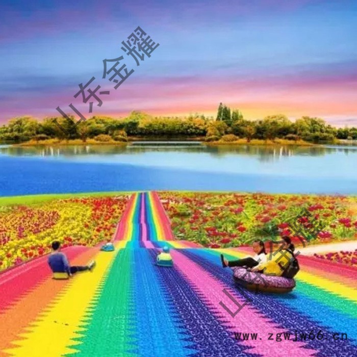 高密度聚乙烯旱雪板 滚珠彩虹滑梯摩擦力小 夏季户外游乐设备 七色彩虹滑道图8