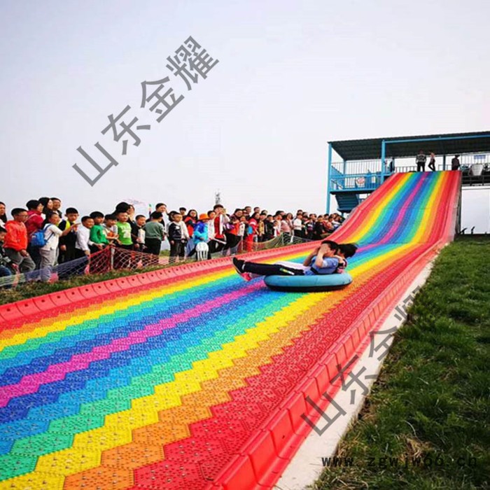 高密度聚乙烯旱雪板 滚珠彩虹滑梯摩擦力小 夏季户外游乐设备 七色彩虹滑道图4