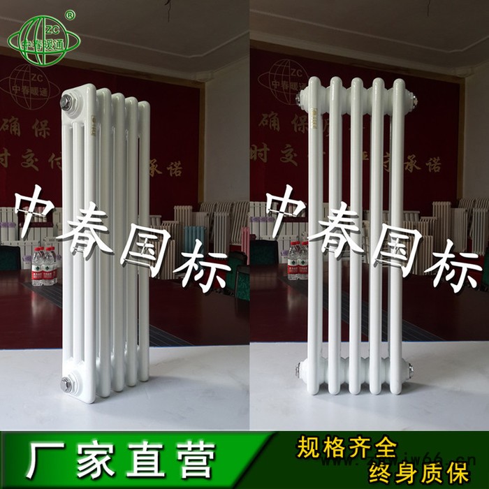 中春 QFGZ317  钢制柱式暖气片 钢柱散热器 内防腐碳钢水暖气片 集体供暖 钢三柱暖气片  中心距1500mm图6