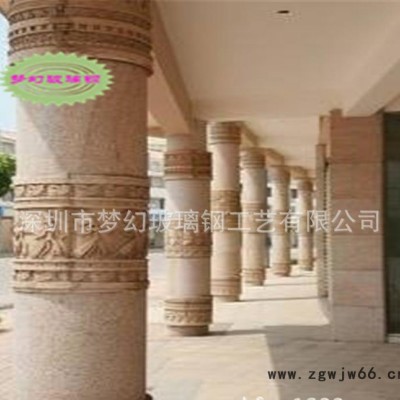 玻璃钢罗马柱 **生产装饰玻璃钢柱头雕塑