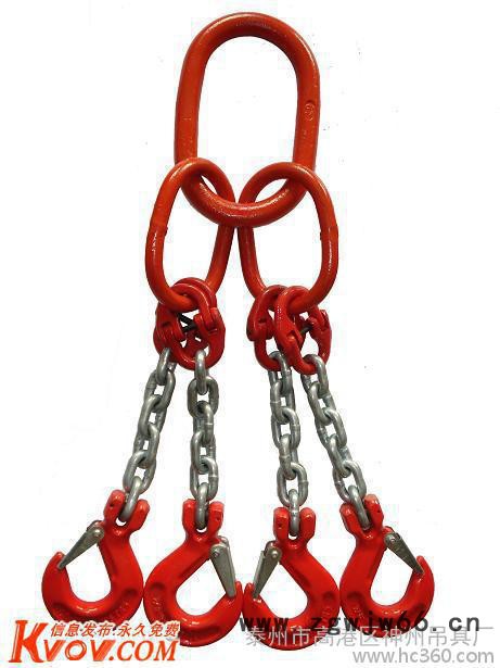 神州吊具 **起重链条索具 铁链子索具 吊装链条 起重吊具吊链 铁链挂钩吊环吊索具 双腿成套链条吊钩**图3