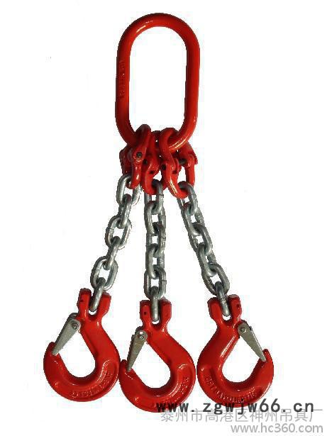 神州吊具 **起重链条索具 铁链子索具 吊装链条 起重吊具吊链 铁链挂钩吊环吊索具 双腿成套链条吊钩**图2