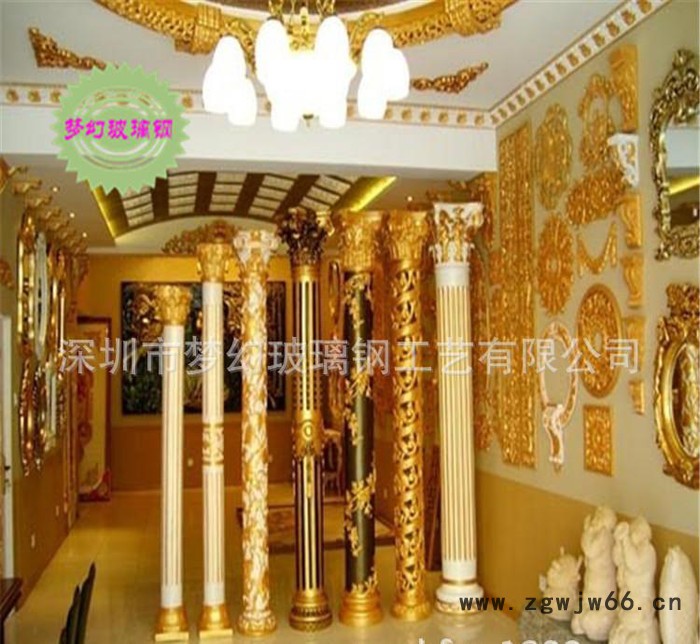酒店ktv装饰雕塑 酒店罗马柱装饰雕塑 欧式玻璃钢柱头