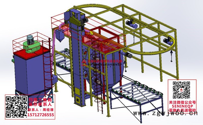 吊钩通过式除锈机,吊钩通过式喷砂机图4