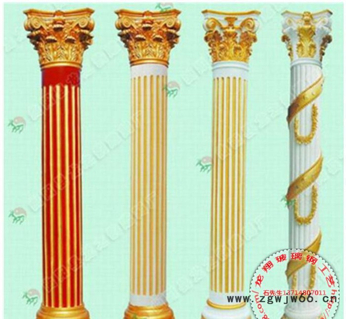 玻璃钢柱子 玻璃钢大型仿真大理石罗马柱 广场市政雕塑罗马柱图3
