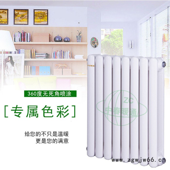 中春 GZ205 专业生产 钢二柱散热器 钢制暖气片 产品壁厚1.5mm 中心距900 钢柱暖气片厂家图3