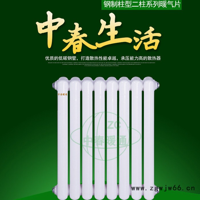 中春 GZ205 专业生产 钢二柱散热器 钢制暖气片 产品壁厚1.5mm 中心距900 钢柱暖气片厂家图2