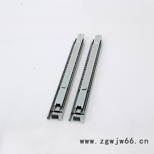 滑轨厂家供应45mm宽插片式滚珠滑轨 插入式钢柜三节导轨 三节滑轨图5