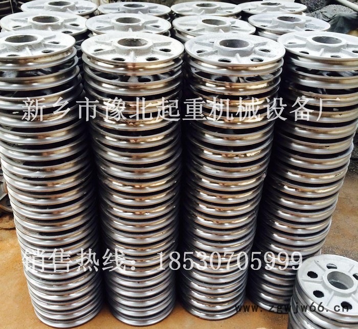 直销0.5T-20T电动葫芦吊钩钩轮 双梁滑轮 扎制轮 豫北图3
