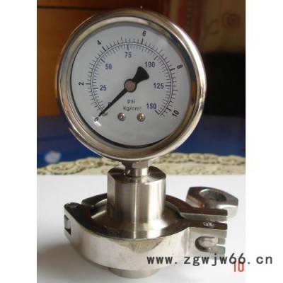冠力 卡箍式不锈钢耐震压力表Y100/(0-1)MPa 卡箍式压力表
