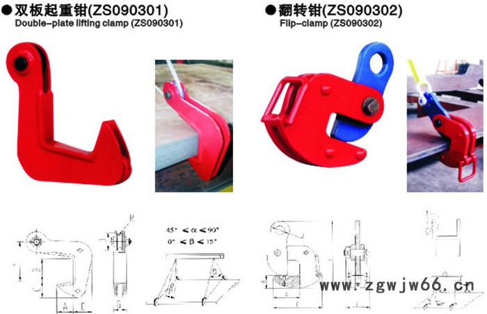 谷青**双板起重钳 钢板吊钩 起重钳厂家图3