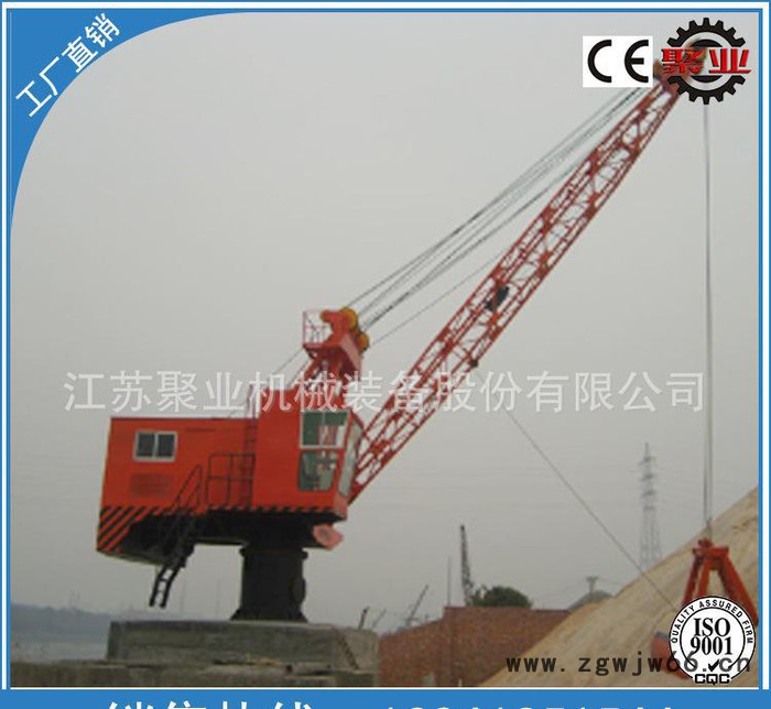 港口机械，码头吊 固定高架钢丝升高接筒吊钩起重机 抓物料、散石图2