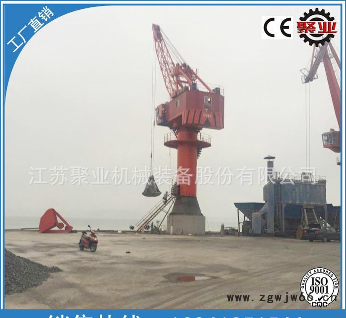 港口机械，码头吊 固定高架钢丝升高接筒吊钩起重机 抓物料、散石图3