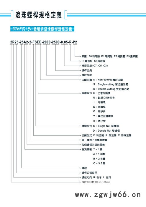 台湾GTEN滚珠丝杆
