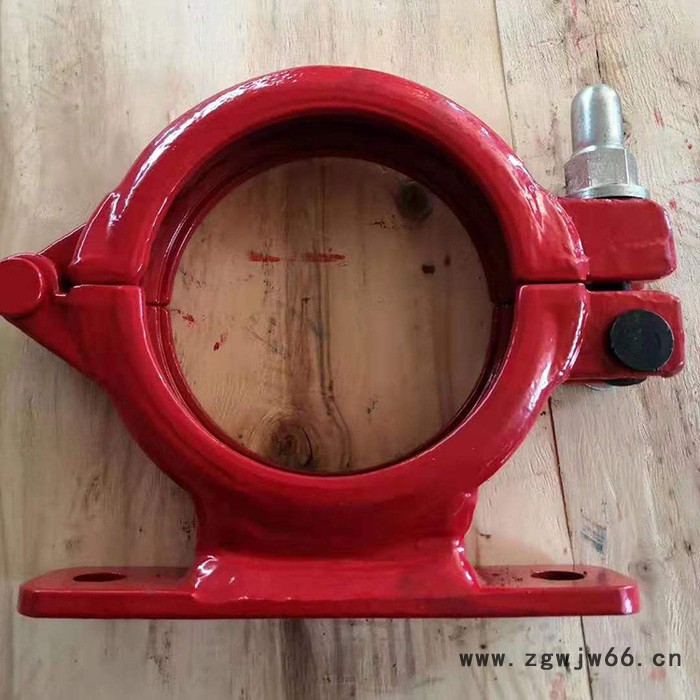 泵管管卡 沟槽管卡 消防红色卡箍 管箍管卡图2