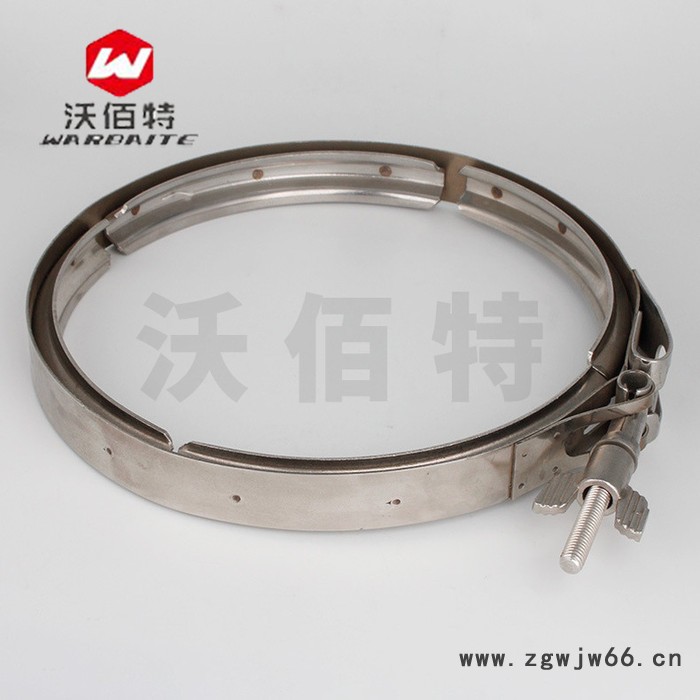 304不锈钢 双备卡箍V型槽固定排气管快速管卡抱箍沟槽双倍紧固管箍图2