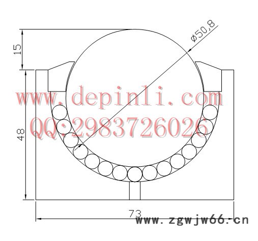 供应柱型万向球 钢珠、滚珠 50mm主球图2