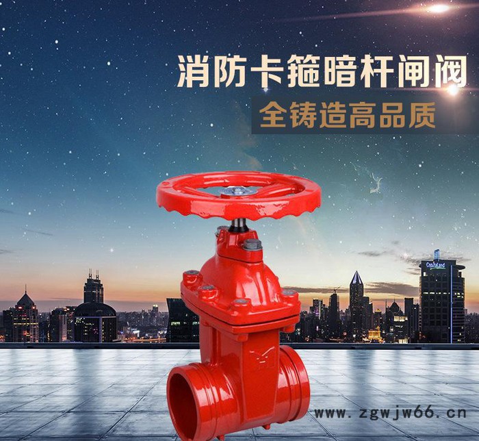 暗杆沟槽闸阀Z85X卡箍暗杆闸阀沟槽暗杆闸阀 闸阀 消防专用图2
