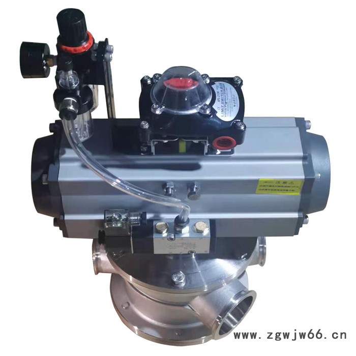 宣久食品级换向阀DN100 三通换向阀 快装分路阀 卡箍式三通换向阀 三通换向器图2