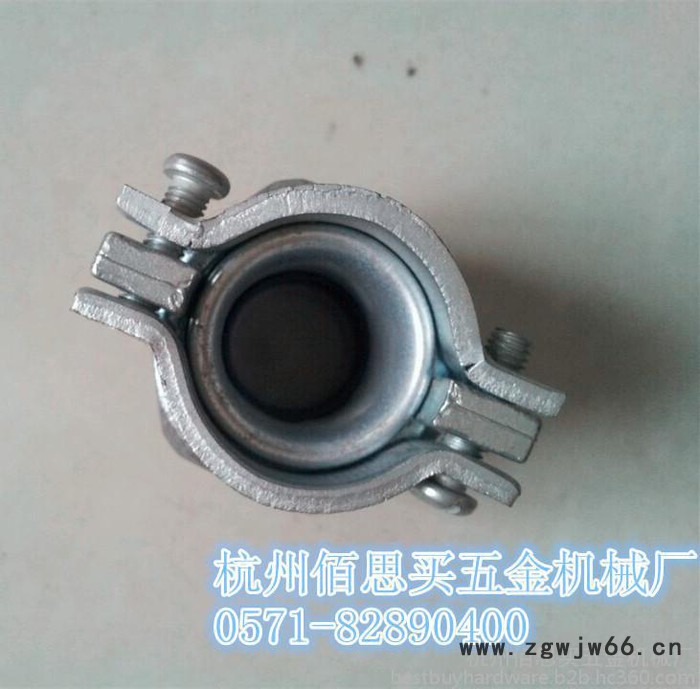 带卡箍  带螺栓 防脱落锌合金外牙防爆管专用接头图2