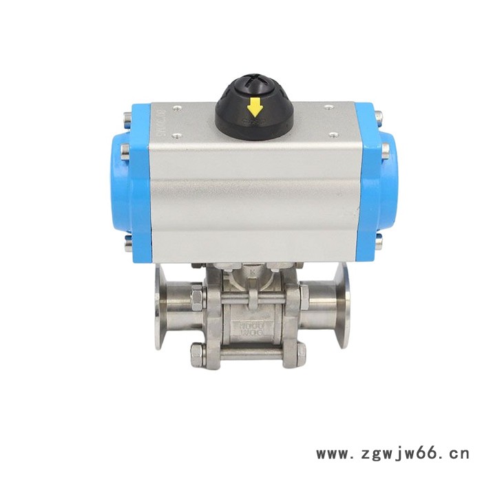 上海海蝶Q681F-16P 气动不锈钢球阀  气动卫生级三片式球阀   快装卡箍式球阀  球阀价格 球阀厂家图3