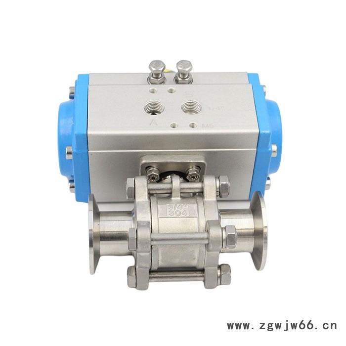 上海海蝶Q681F-16P 气动不锈钢球阀  气动卫生级三片式球阀   快装卡箍式球阀  球阀价格 球阀厂家图4