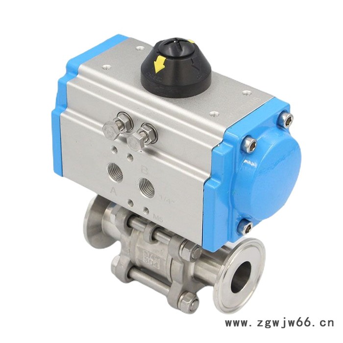 上海海蝶Q681F-16P 气动不锈钢球阀  气动卫生级三片式球阀   快装卡箍式球阀  球阀价格 球阀厂家图5