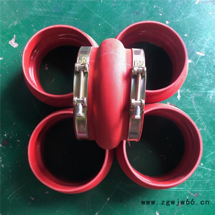 红硅胶卡箍式软连接 耐高温卡箍软连接 红硅胶伸缩节异型软接头 广轩批发图3