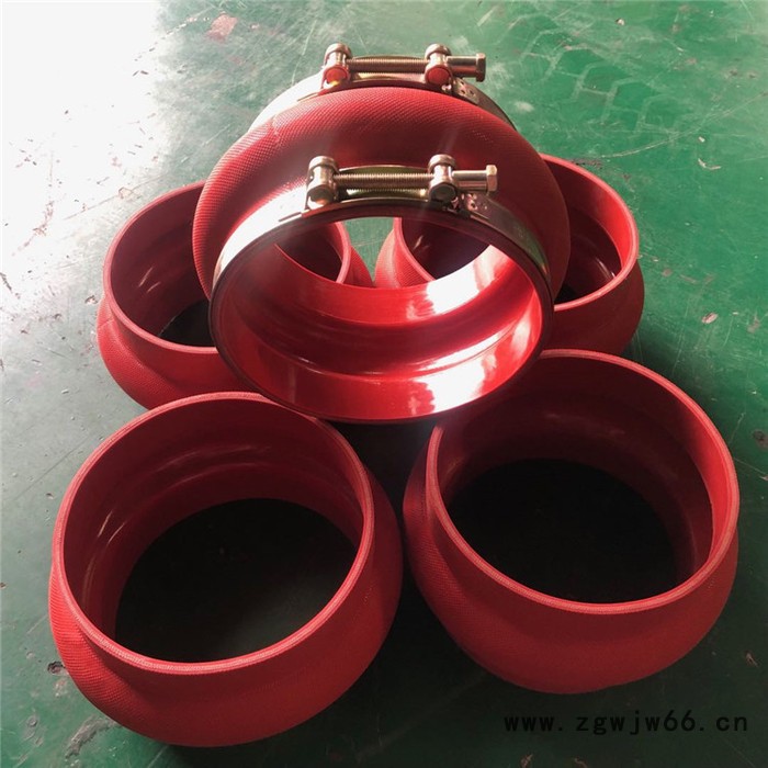 红硅胶卡箍式软连接 耐高温卡箍软连接 红硅胶伸缩节异型软接头 广轩批发图1
