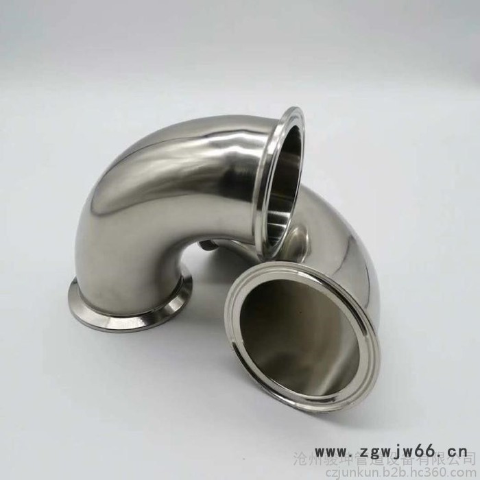 骏坤卫生级快装弯头  90度304不锈钢卡箍式   卡盘弯管  不锈钢内外抛光镜面管件图5