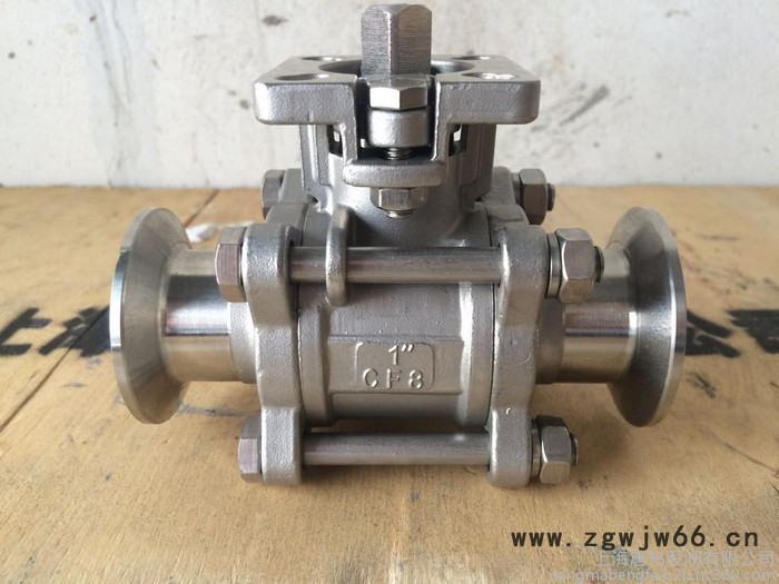 代理UQ681F-16P DN50三片式U型高平台不锈钢快装气动球阀，卫生级φ63快装气动球阀，φ63卡箍食品级气动球阀图3