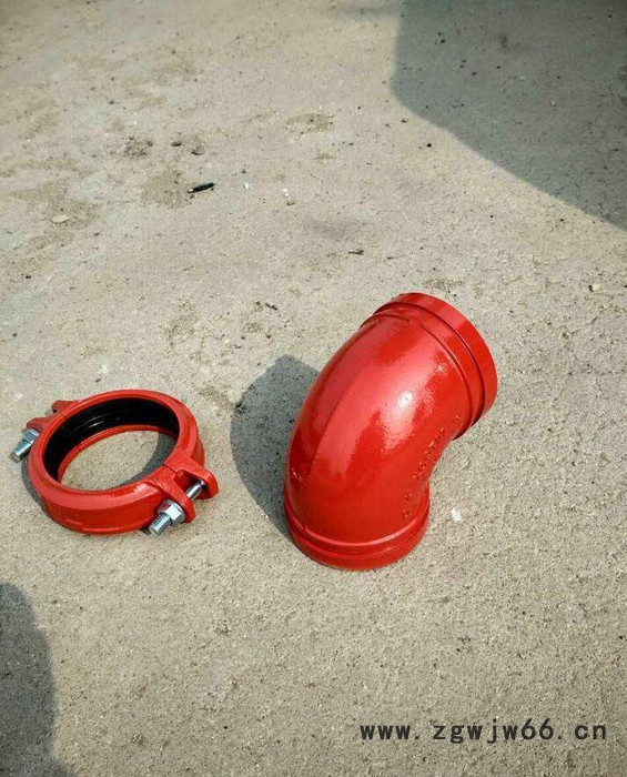 沟槽钢制卡箍接头/沟槽卡箍柔性接头/卡箍接头/沟槽弯头45°图2