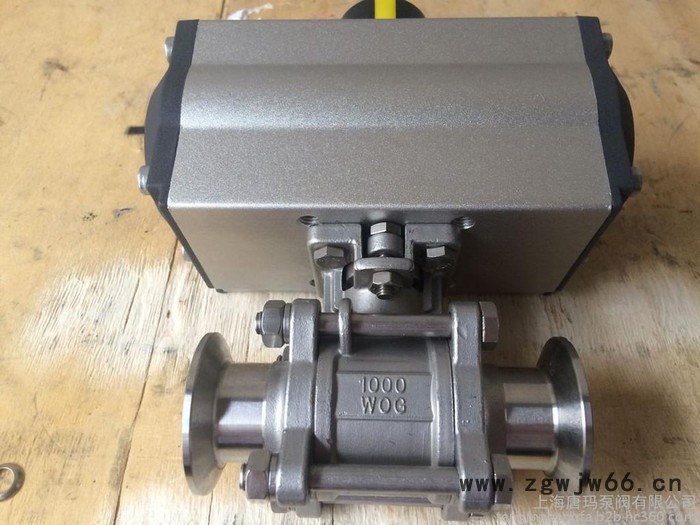 UQ681F-16P DN15三片式U型高平台不锈钢快装气动球阀，卫生级φ19快装气动球阀，φ19卡箍食品级气动球阀图5