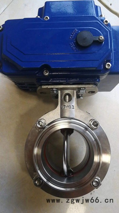 开维喜阀门电动卫生级卡箍蝶阀 D981X-16P食品级电动蝶阀 快装蝶阀