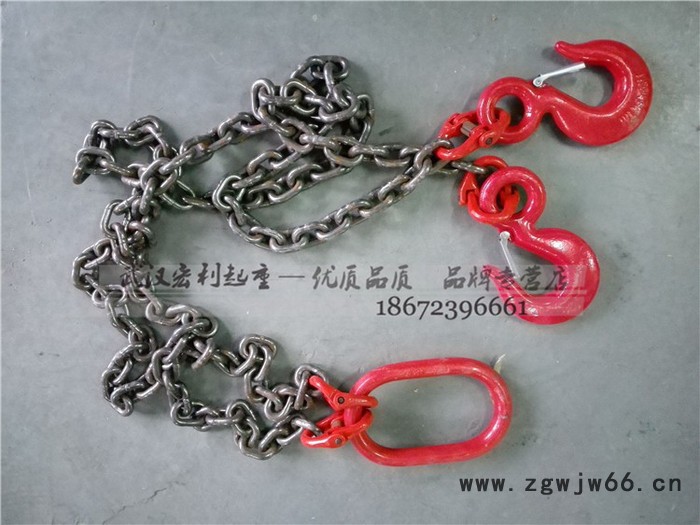 武汉链条吊索具 2腿吊具 起重吊链  链条吊具 多只腿吊链起重链条吊索具模具吊钩两腿双钩组合多腿吊链2吨1T3T5T1米图4
