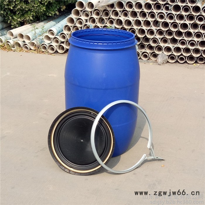 新佳塑业125L卡箍桶125公斤法兰桶125升化工桶125L抱箍桶厂家图2