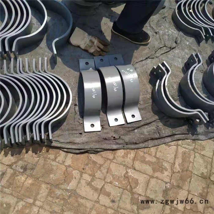 无保温管道用SD2-219水平管道单拉杆短管夹 扁钢抱箍厂家图2