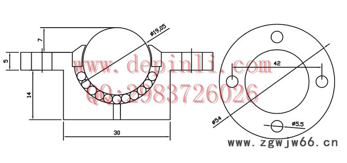 供应前法兰万向球    19.05主球  万向轴承  滚珠  万向节图2