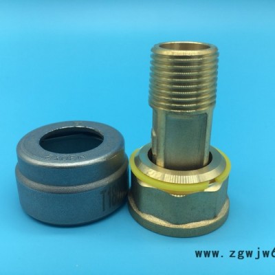 燃气表煤气管防拆防盗黄铜接头护套式家用转接接头卡箍