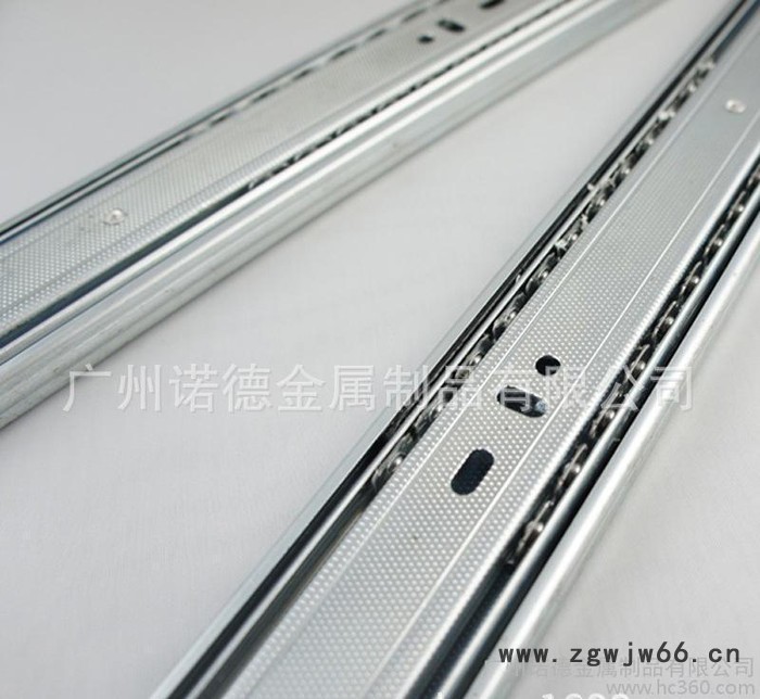 45mm宽三折滚珠滑轨/钢珠道轨 钢珠滑轨 抽屉道轨 家具抽屉滑轨图3