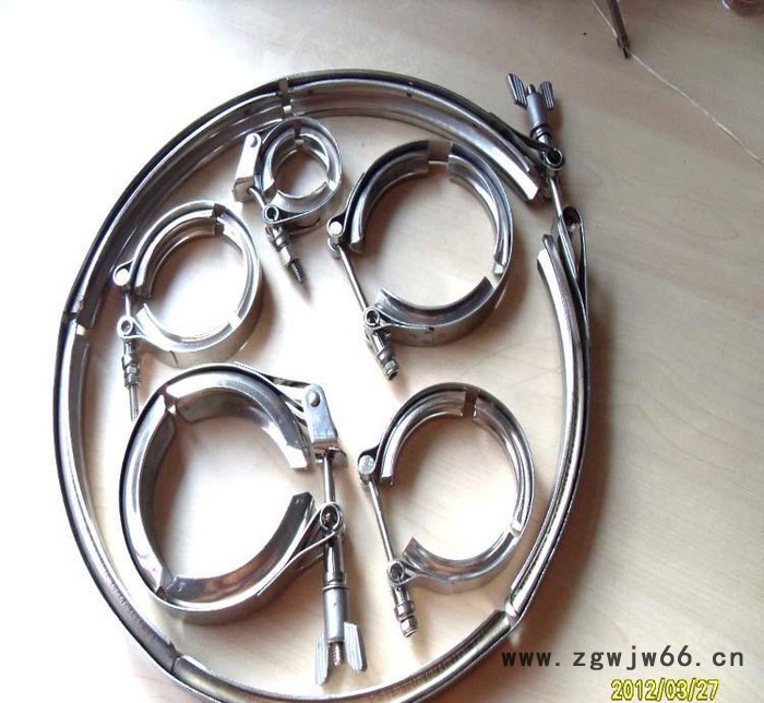 T型沟槽抱箍、V型沟槽抱箍，通用不锈钢抱箍图3