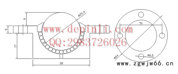供应前法兰万向球    25.4主球   万向牛眼  不锈钢滚珠图2