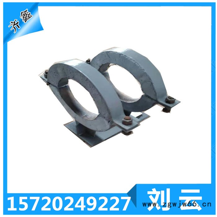 齐鑫DN300 固定隔热管托 双抱箍隔热管托 双管夹隔热管托 蒸汽高温管道安装 隔热瓦块图2